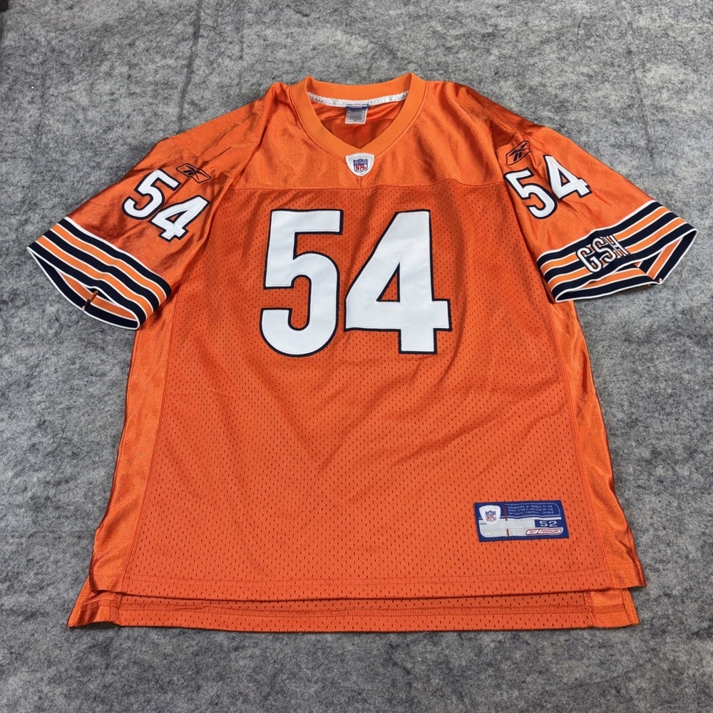 Reebok Chicago Bears #54 Brian Urlacher‎ Stitched Orange Alt Jersey Mens Size 52